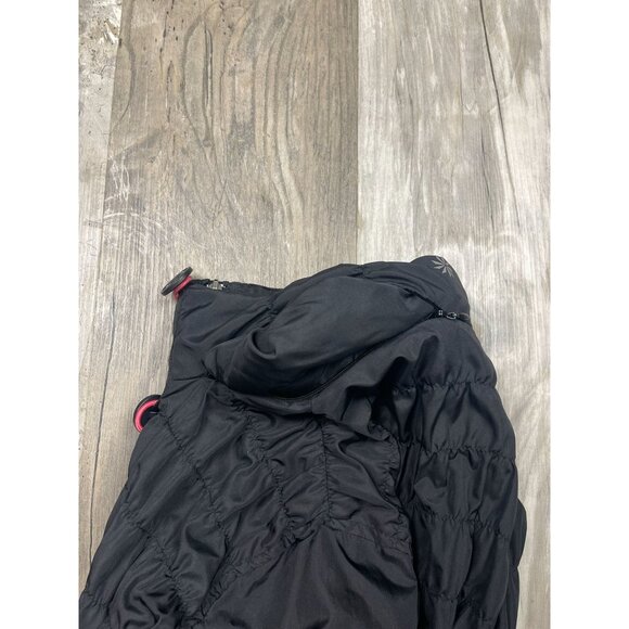Athleta Shock Cord Anorak Hooded Jacket Black XS Long Length Mesh Lining Ruched - Picture 7 of 14